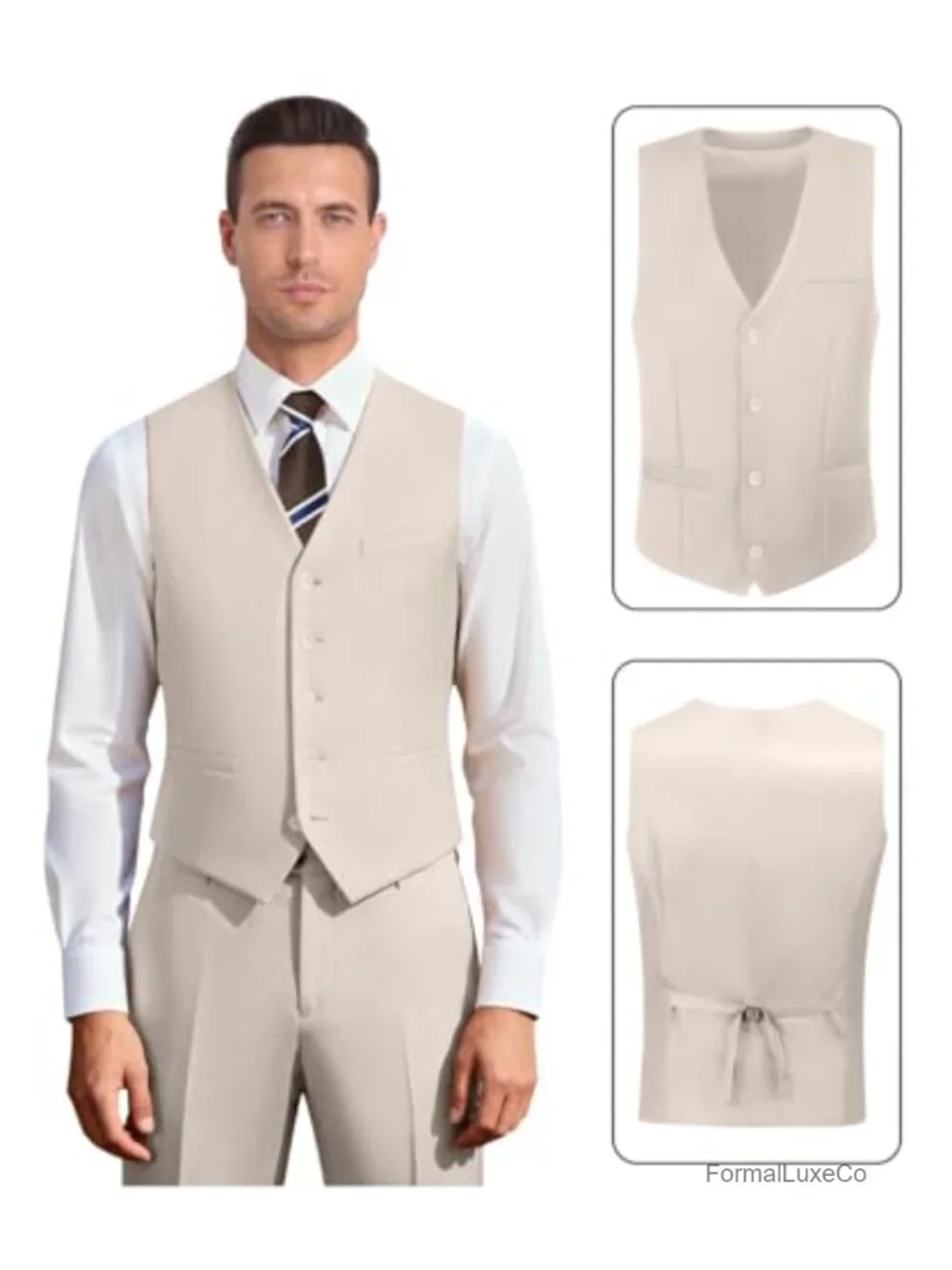 Men's 3 Piece Slim Fit Suit Set Jacket Vest Pants Wedding Prom Tuxedo